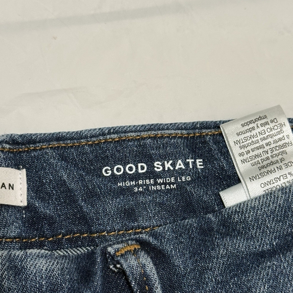 Good American Good Skate High Rise Wide Leg Size 10/30 - Picture 4 of 8